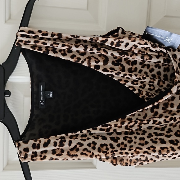 INC Mesh Classic Cheetah Print Top sz Small - Picture 3 of 11